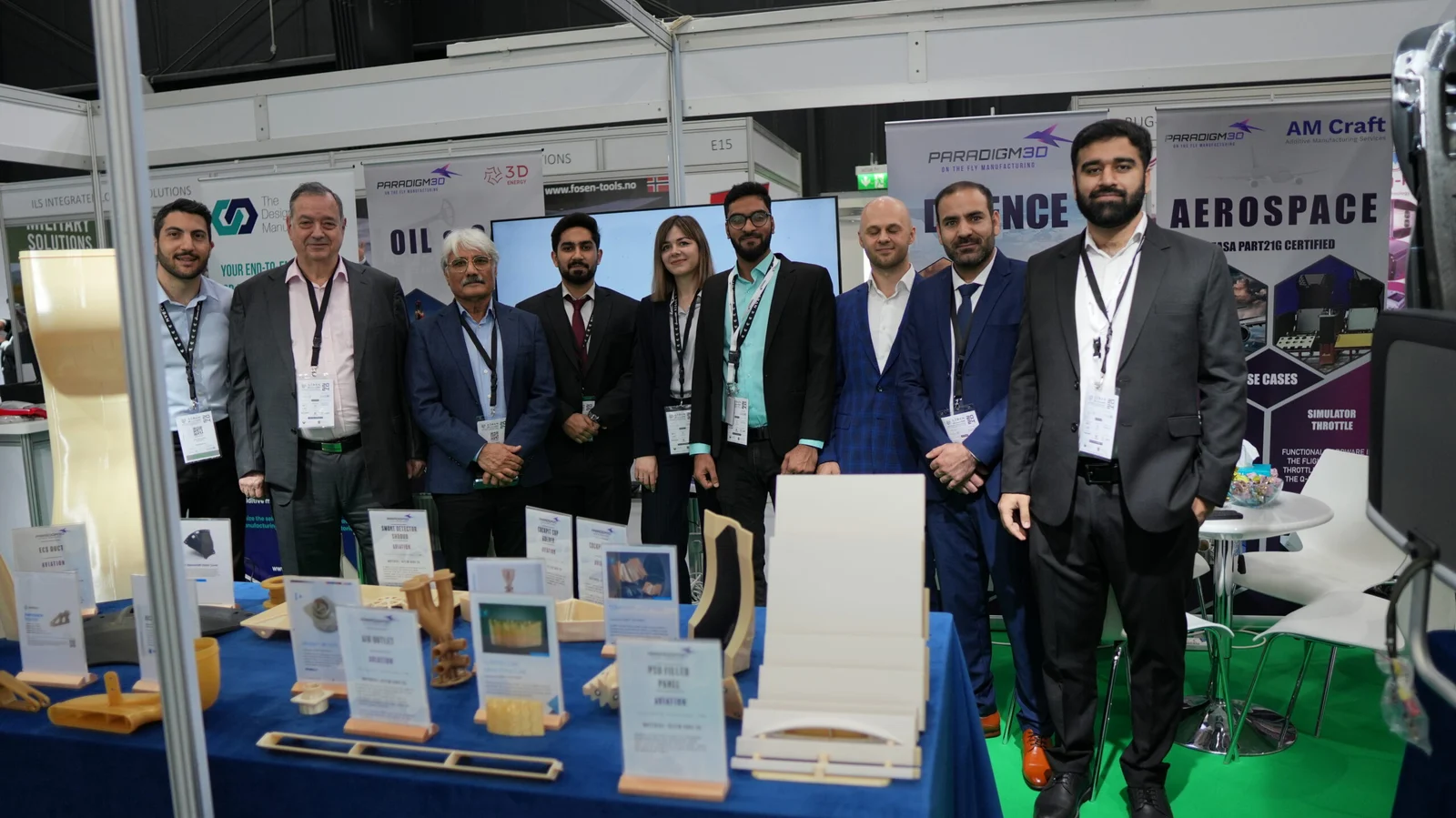 Paradigm 3D team at its stand at Ajban Defence Industry and Technology Exhibition 2025