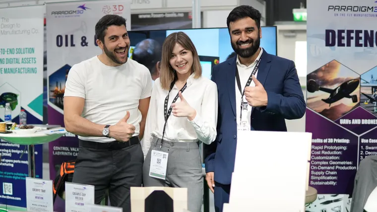 Paradigm 3D team members at the stand at Ajban 2025