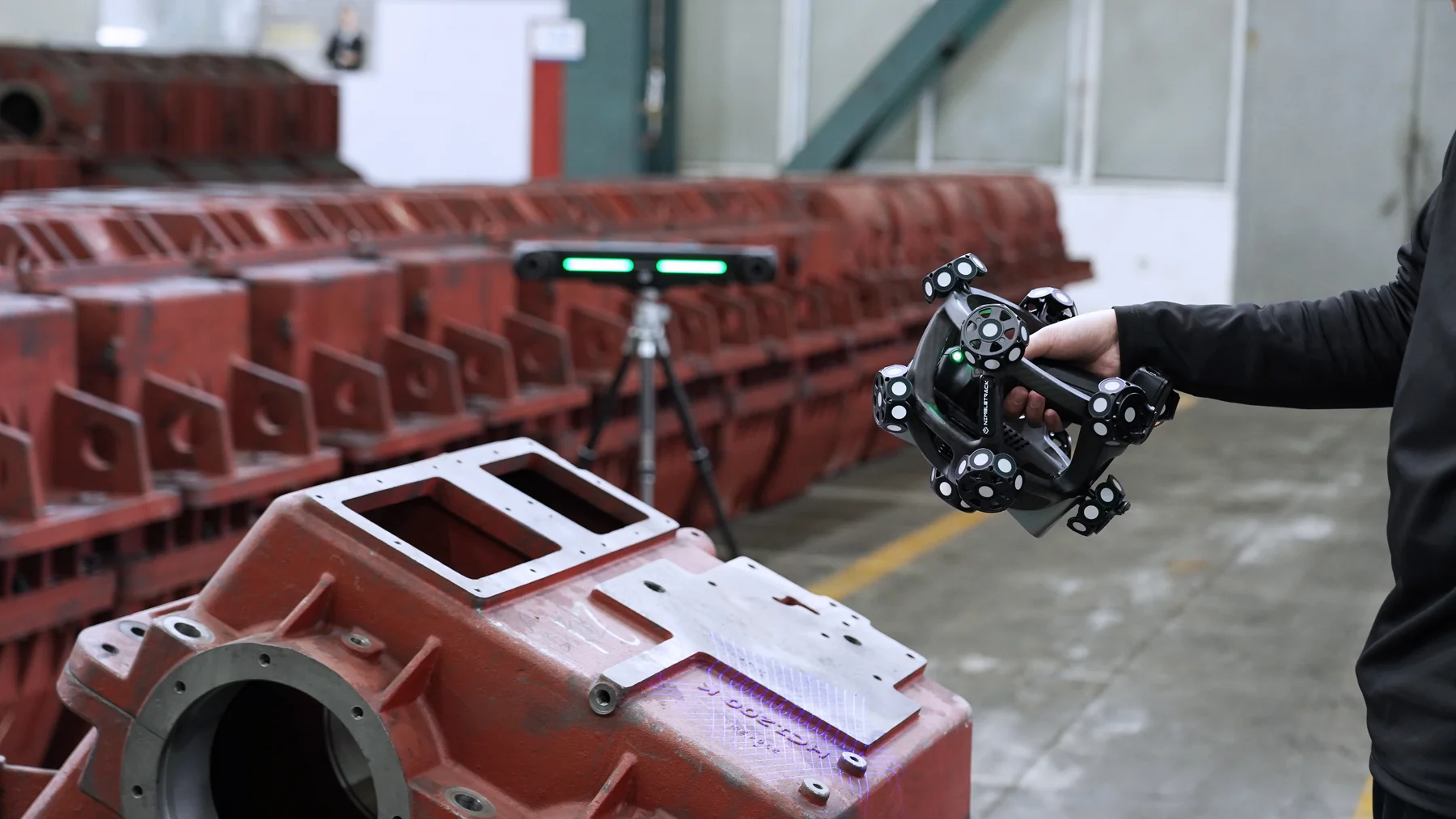 NimbleTrack measuring a heavy cast industrial component