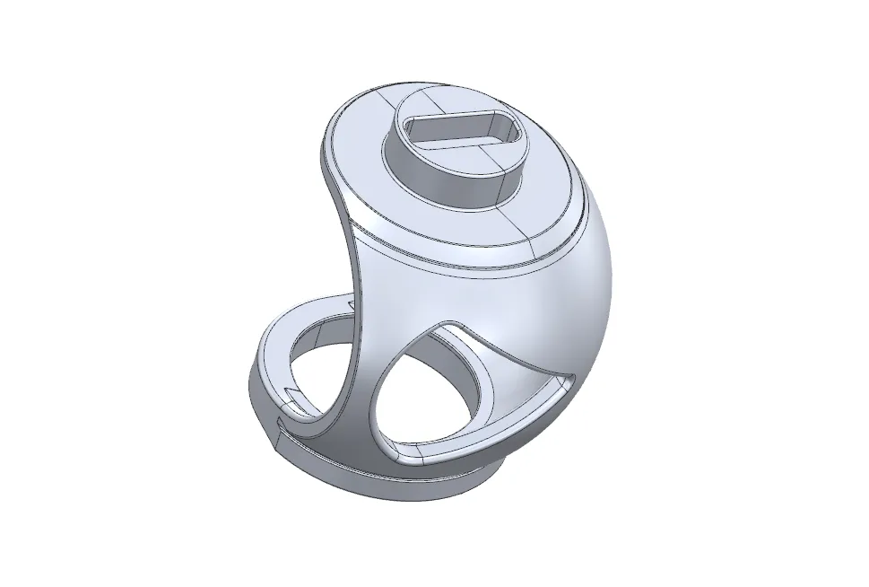 Parametric CAD of a valve body rebuilt from scan data by Paradigm 3D